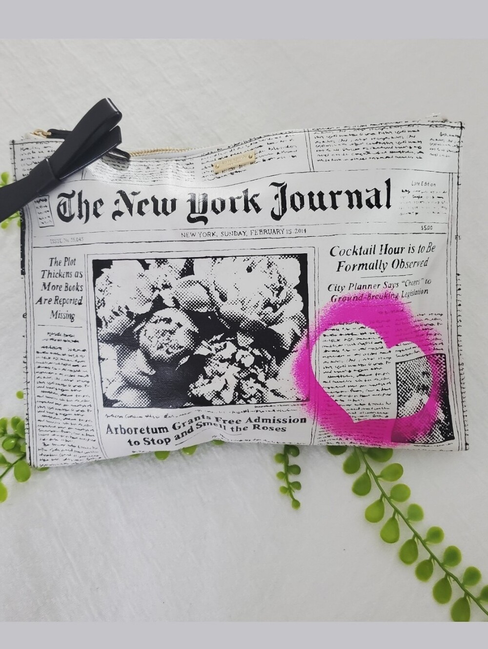 KATE SPADE "Ooh La La Bella" Newpaper Journal Clutch Pouch